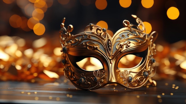 La maschera d'oro del carnevale sull'estetica