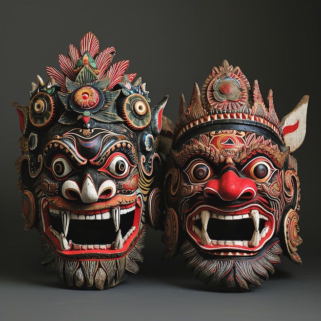 La maschera di Rangda e Barong