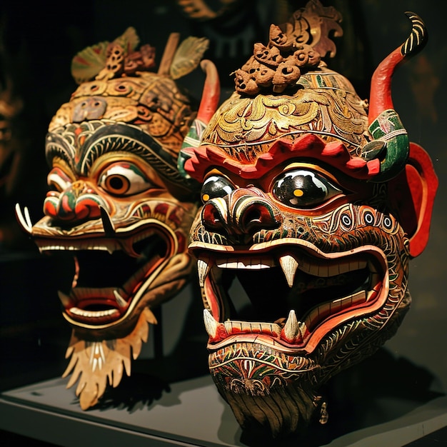 La maschera di Rangda e Barong