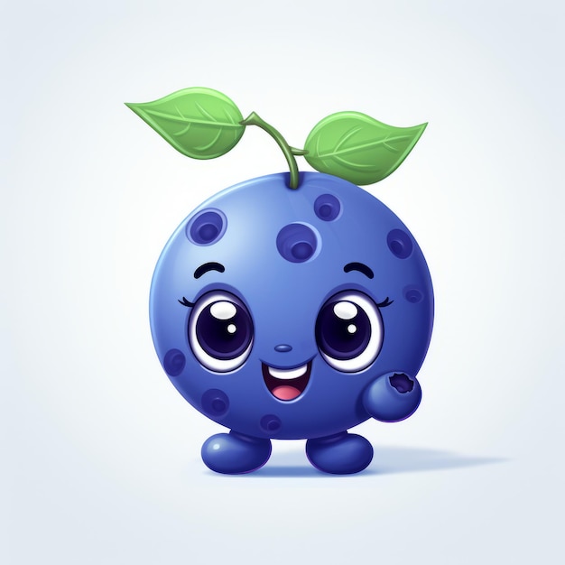 La mascotte dei cartoni animati Happy Blueberry