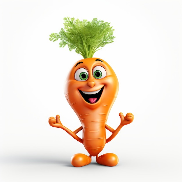 La mascotte dei cartoni animati Happy Carrot