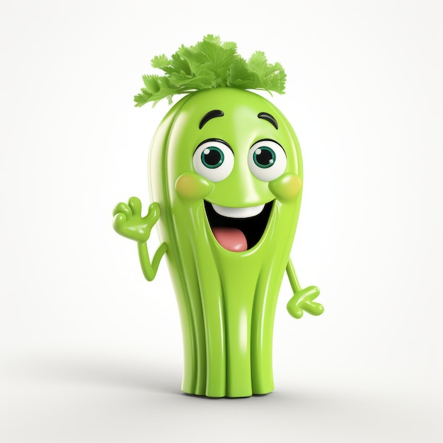 La mascotte dei cartoni animati Happy Celery