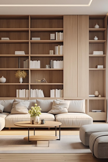 la moderna camera familiare in stile minimalista