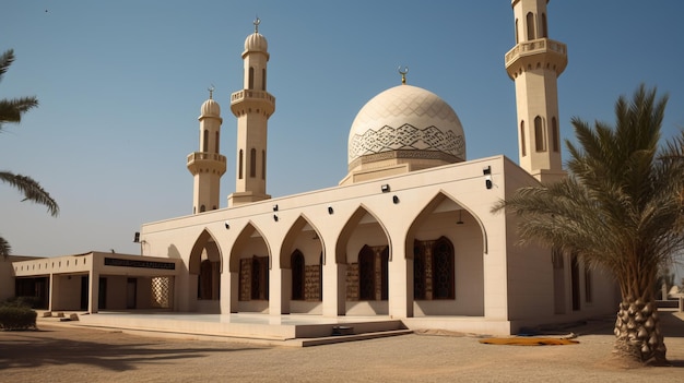 La moschea bianca nella città di abu dhabi