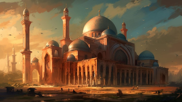 La Moschea Blu al tramonto