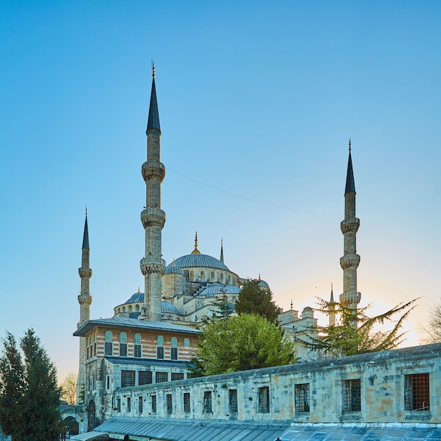 La Moschea Blu chiamata anche Moschea del Sultano Ahmed o Moschea del Sultano Ahmet a Istanbul in Turchia