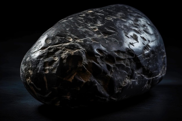 La musgravite è una rara pietra geologica naturale preziosa su uno sfondo nero in chiave bassa generata dall'IA