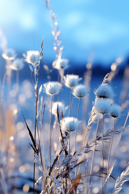 La natura nel disgelo veste l'erba verde nella neve