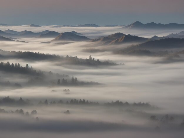 La nebbia copre la valle