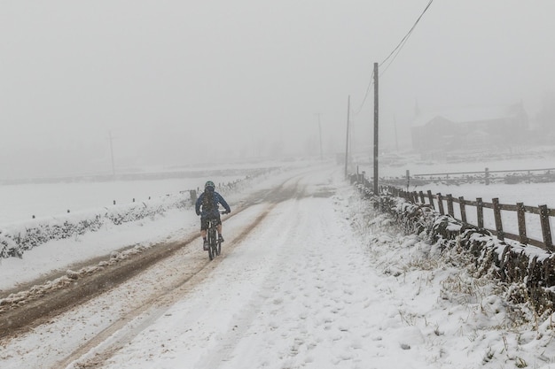 La neve copre le strade Yorkshire Regno Unito