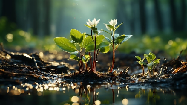 La nuova vita emerge nella stagione primaverile umida