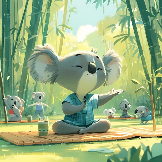 La pacifica meditazione del koala in una foresta