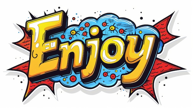 La parola Enjoy è stata creata nell'illustrazione dei cartoni animati