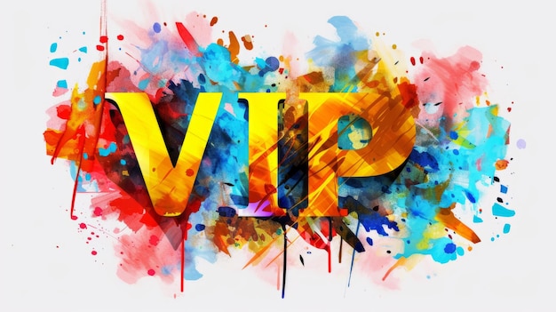 La parola VIP creata in Digital Painting
