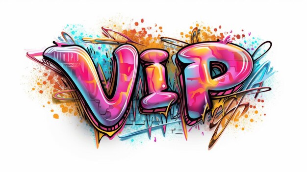 La parola VIP creata in Graffiti Calligraphy