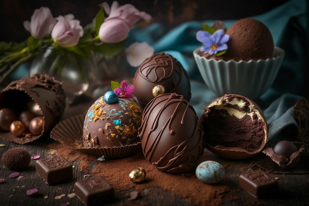 La Pasqua è tanto cioccolato Uova di cioccolato in tavola Oltre a riferirsi all'amore e all'affetto, il cioccolato trasforma i giorni più ordinari essendo la via più breve per un dolce sorriso