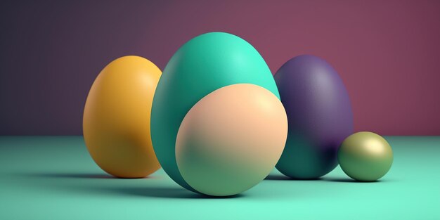 La Pasqua variopinta ha dipinto il fondo delle uova minimo Bandiera orizzontale festiva di Pasqua