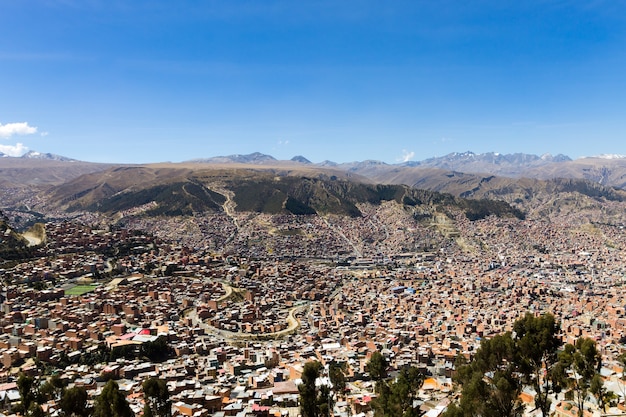 La Paz vista da El Alto, Bolivia. capitale boliviana