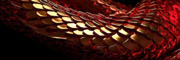 La pelle di una creatura mitica Un'immagine di texture in oro rosso per uno striscione generato dall'intelligenza artificiale