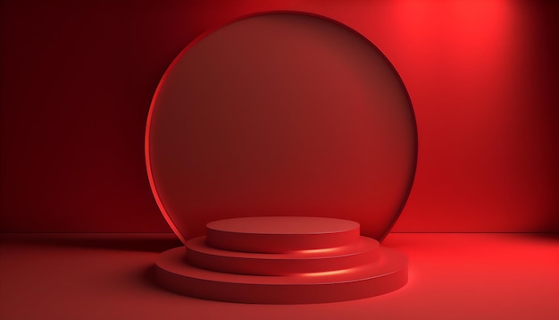 La perfetta presentazione del prodotto inizia con questo elegante podio rosso