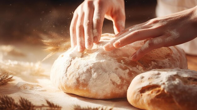 La persona sta facendo la pasta per il pane Generative Ai