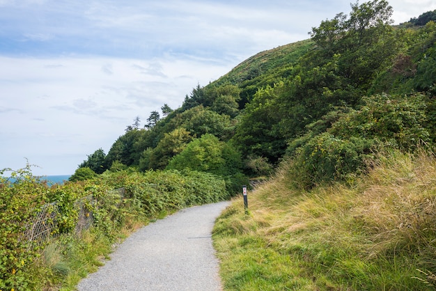 La pietra oscilla il percorso d&#39;escursione della montagna al litorale irlandese. Bray, Greystone