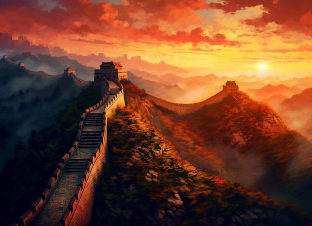La pittura della grande muraglia cinese