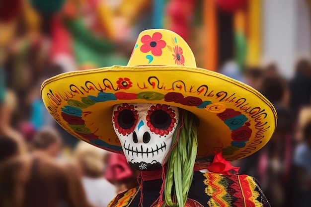 La pittura facciale multicolore celebra il Giorno dei Morti al Viva Mexico A Cultural 1