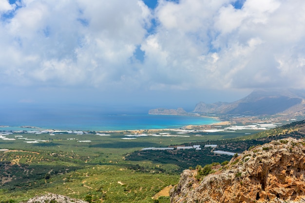 La più bella vista sul mare centrale dalla montagna più alta, Creta, Grecia