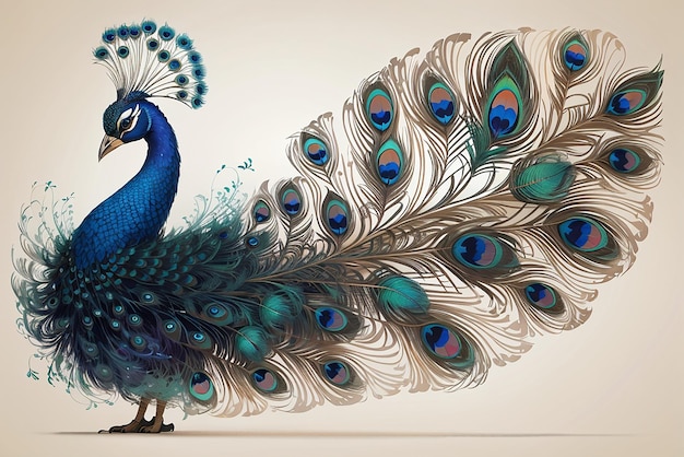 La piuma di pavone mostra la bellezza di un intricato disegno frattale