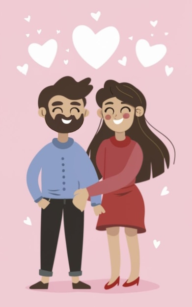 La posa romantica di una coppia d'amore il giorno di San Valentino da parte dell'AI