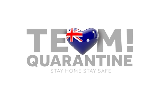 La quarantena della squadra australiana resta a casa salva vite messaggio d render