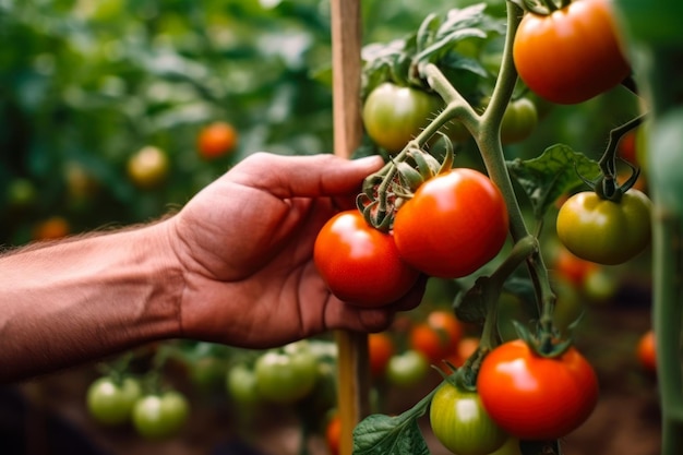 La raccolta della stagione dei pomodori generativa ai