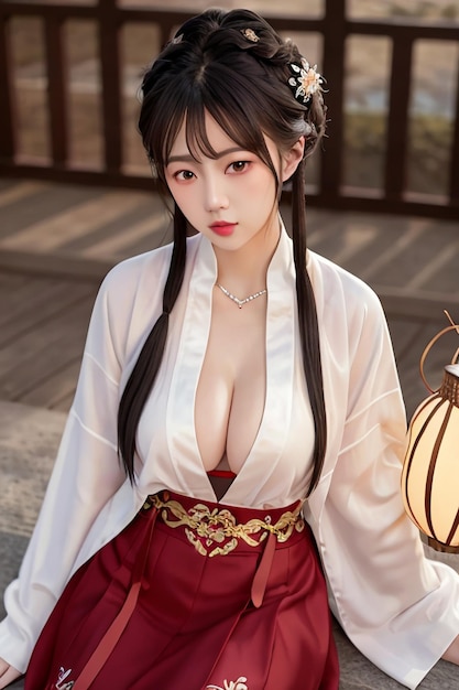 La ragazza con il kimono rosso