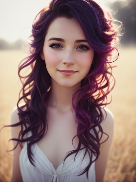 La ragazza dai capelli viola