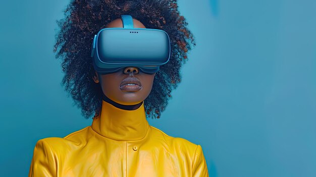La realtà virtuale trasforma le faccende domestiche mentre una casalinga naviga nei compiti di pulizia con futuristi