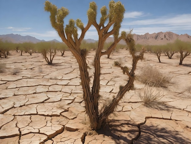 La resistenza del deserto spaccata e il terreno arido