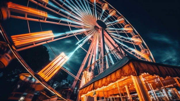 la ruota panoramica di notte