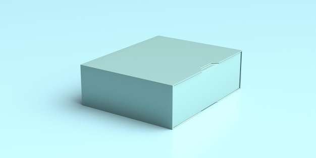 La scatola del pacchetto con il modello di pubblicità in bianco del coperchio scorrevole per i prodotti che imballano l'illustrazione 3d
