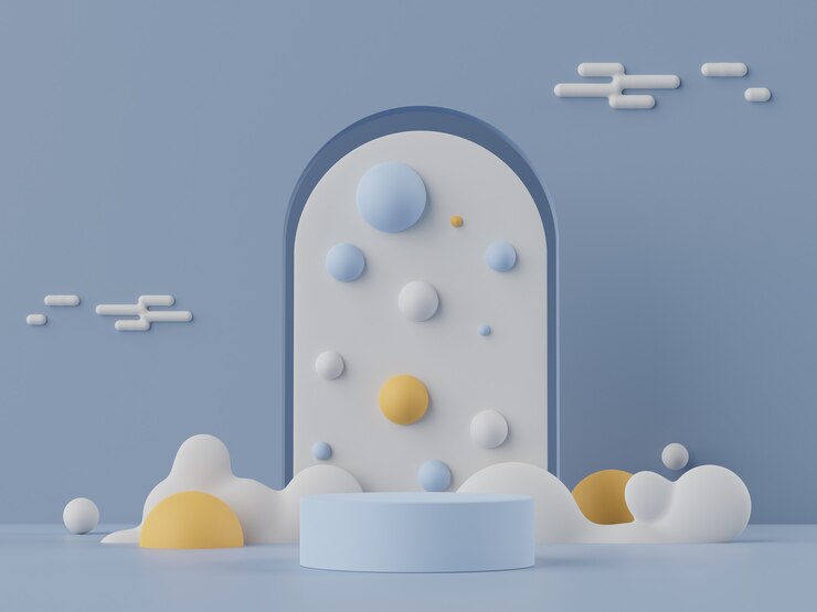 La scena del podio minimale per i prodotti simula con il backgroud del tono della terra.