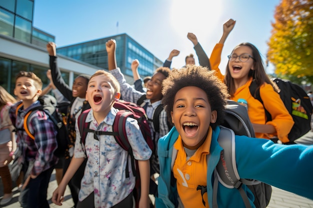 La scuola è così divertente con gli amici