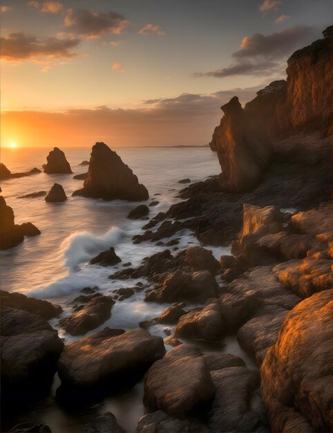 La serenità del Mare al Tramonto generata da ai