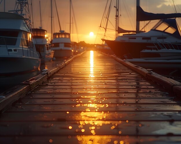 La serenità del tramonto alla marina