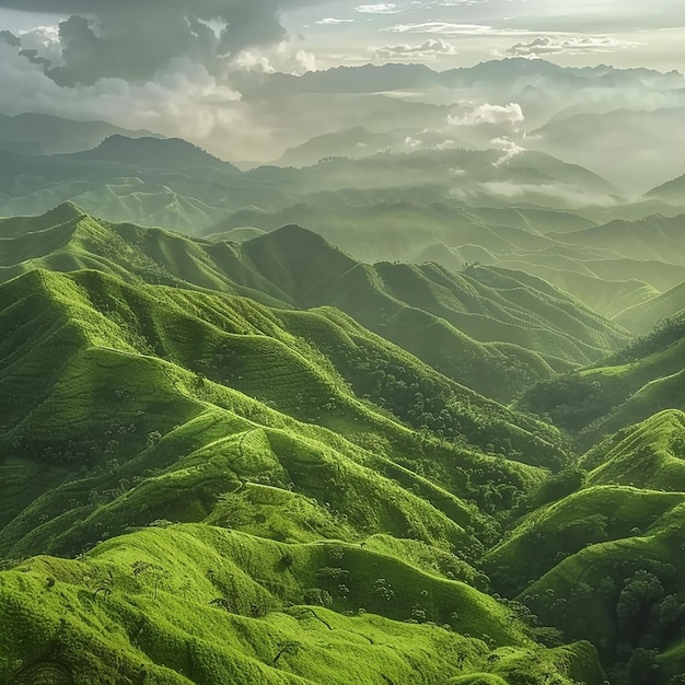 La serenità della montagna verde