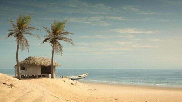 La serenità e la calma di una spiaggia africana