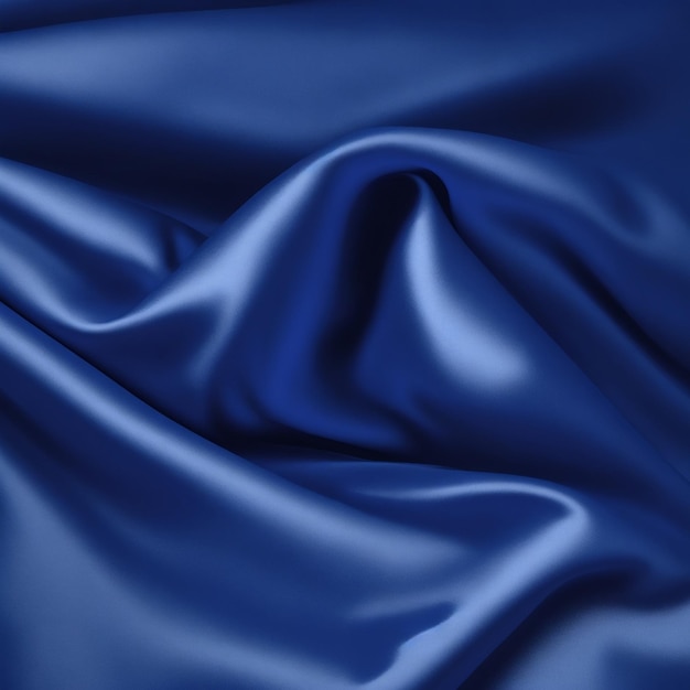 La seta blu elegante liscia o la trama del tessuto satinato di lusso può essere utilizzata come sfondo astratto Lussuoso Chr