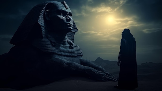 la sfinge del faraone oscuro e le piramidi