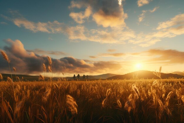 La sinfonia dorata della natura all'alba