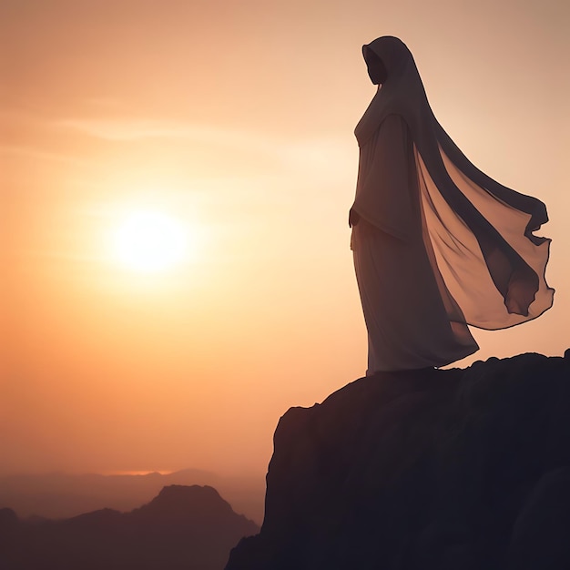 La solitudine della donna sufi al tramonto