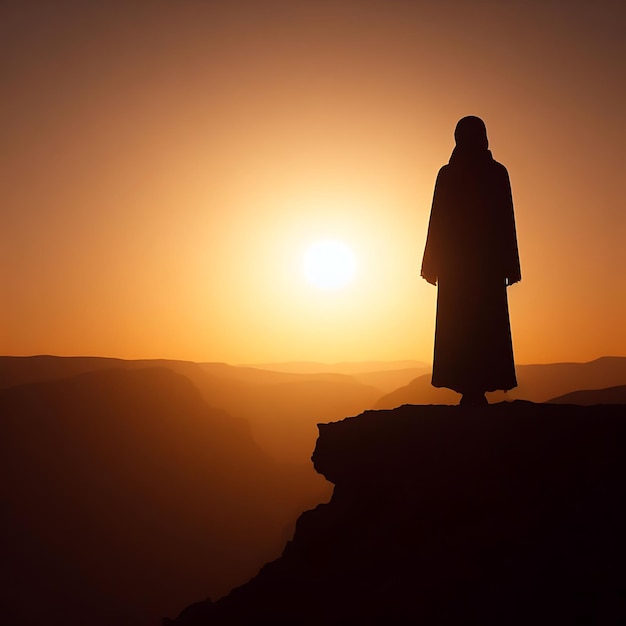 La solitudine della donna sufi al tramonto